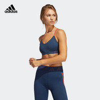 阿迪达斯官网 adidas AM BRANDED BRA 女装训练运动内衣GM2838 藏青/亮粉红荧光 A/XS(155/80A)