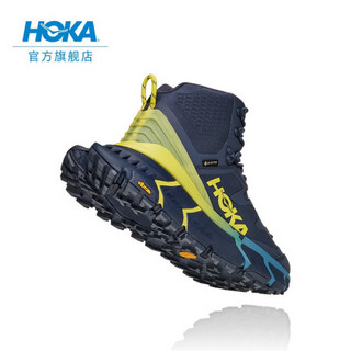 HOKA ONE ONE男女款TENNINE Hike GTX运动鞋高帮防水登山徒步鞋 墨蓝色 / 碧绿色-男-建议选大1码 06/240mm