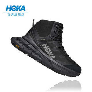 HOKA ONE ONE男女款TENNINE Hike GTX运动鞋高帮防水登山徒步鞋 黑色 / 深鸥灰-男-建议选大1码 09/270mm