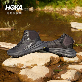 HOKA ONE ONE男女款TENNINE Hike GTX运动鞋高帮防水登山徒步鞋 黑色 / 深鸥灰-男-建议选大1码 09.5/275mm
