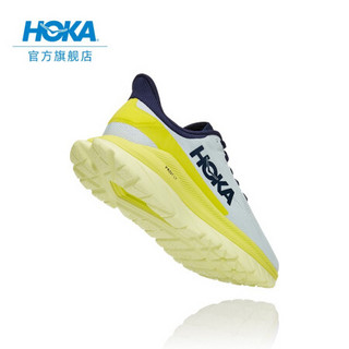 HOKA ONE ONE男女款马赫4竞速公路跑鞋Mach4轻便减震透气训练运动鞋2021新品 深海蓝 / 柑橘黄 -女 10.5 /285mm/M