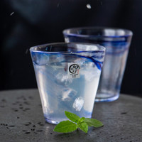 美浓烧(Mino Yaki)日本进口东洋佐佐木水墨幻彩手工制玻璃杯子水杯茶杯 粉色