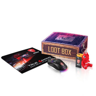 微星(msi) lootbox 战利箱 赠品 购机可享（内含鼠标、鼠标垫、红龙公仔）