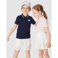 安奈儿童装男童女童翻领短袖T恤2021夏新款 TM121245 蔷薇粉 130cm