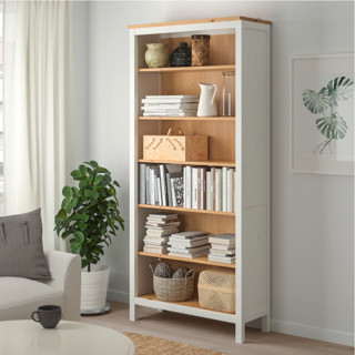 IKEA 宜家 HEMNES 汉尼斯 书架 90*198cm 白色漆+浅褐色
