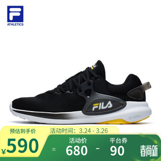 FILA ATHLETICS斐乐男鞋健身鞋综训鞋2021夏季新款透气轻便运动鞋 黑-BK 41