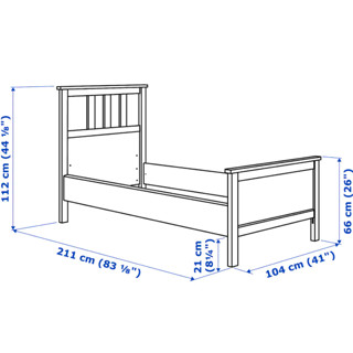 IKEA 宜家 HEMNES 汉尼斯 实木床 朗赛特 黑褐色 90*200cm