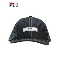 FILA FUSIONx WM白山联名 潮牌情侣棒球帽2021春夏新款软顶休闲帽 深黑-BK XS