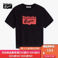 Onitsuka Tiger鬼塚虎女士T恤圆领短袖 2182A406-101 黑色/红色 XXL