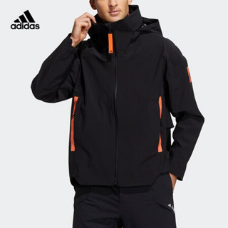 阿迪达斯官网adidas MYSHELTER JKT男秋季户外运动连帽夹克外套GL1355 黑色/橙黄 A/M(175/96A)