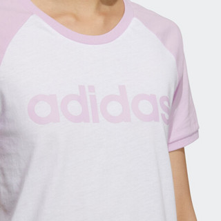 阿迪达斯官网 adidas neo W CE LINR TEE2 女装运动短袖T恤GP5558 白/淡紫 A/XS(155/80A)