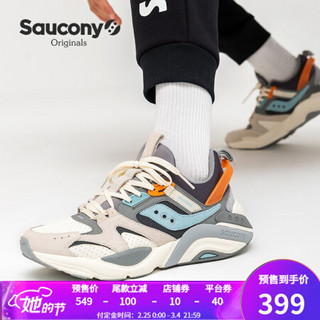 Saucony索康尼 新品GRAM 9000 WINTER 男复古休闲鞋老爹鞋 米白兰-2 42.5