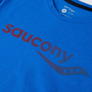 Saucony索康尼 男子休闲运动跑步 渐变LOGO短袖T恤男380229110091 彩兰 XL
