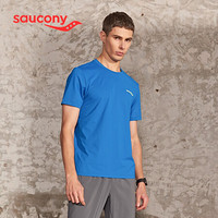 Saucony索康尼 新品男子运动跑步健身训练短袖T恤男 380229110085 彩蓝色 XL
