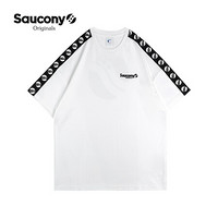 Saucony索康尼夏新品男子潮流时尚宽松百搭LOGO短袖T恤男 380229110055 白色 XXL