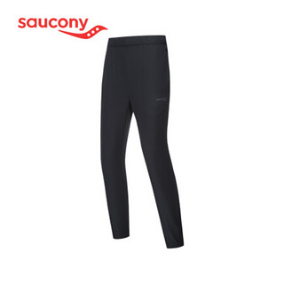 Saucony索康尼 梭织男子跑步训练运动长裤 舒适健身运动裤 黑色 L