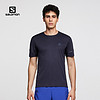 萨洛蒙（Salomon） 男款 户外轻量舒适透气快干运动短袖T恤 AGILE SS TEE 深蓝色 C14754 L