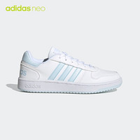 阿迪达斯官网adidas neo HOOPS 2.0 女休闲运动鞋G55064G55065 白/浅蓝/G55064 38(235mm)