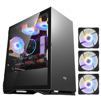 aigo 爱国者 YOGO M2 MATX机箱 半侧透 黑色+ 机箱散热风扇 三只装