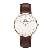 Daniel Wellington 丹尼尔惠灵顿DW手表男40mm 皮表带男士石英表