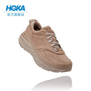 HOKA ONE ONE男女款邦代L减震防滑耐磨Bondi L公路跑步鞋2021新品 砂褐色 / 轻石灰 10/280mm