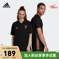 阿迪达斯官网adidas 男装秋季尤文足球运动短袖T恤FR4209 黑色/信号橙 J/XO(185/104A)