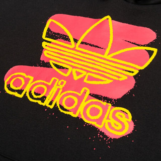 阿迪达斯官网 adidas 三叶草 Big Logo Hd  II男装春秋运动长袖连帽卫GR9957 黑色/黑色 S(参考身高:173~178CM)