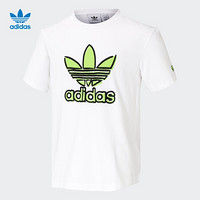 阿迪达斯官网 adidas 三叶草 Big Logo Tee 男装夏季运动短袖T恤GR9955 白/白 M(参考身高:179~185CM)