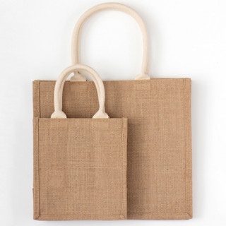 MUJI 无印良品 EGH91C0A 购物袋 21*23*15cm 黄麻色