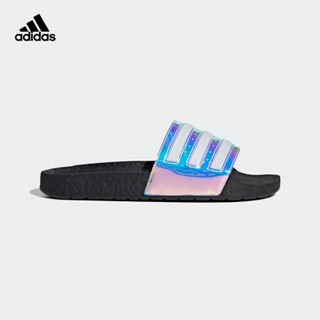 阿迪达斯官网 adidas ADILETTE BOOST 男女鞋游泳运动凉拖鞋FZ2565 镭射银/白 46(285mm)