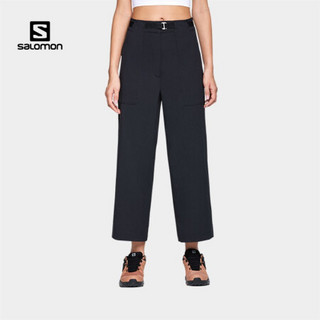 萨洛蒙（Salomon）女款 户外运动舒适防泼水阔腿裤长裤 OUTRACK HIGH PANT 黑色 C15060 40/R