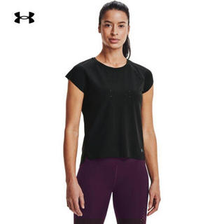 安德玛官方UA RUSH女子训练运动短袖T恤Under Armour1365270 黑色001 XL