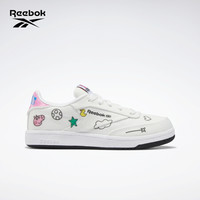 Reebok锐步 运动经典 CLUB C小童低帮休闲鞋 H05204_白色/粉色/蓝色/紫色/绿色/黄色/ 28