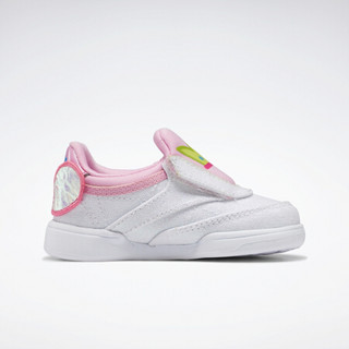 Reebok锐步 运动经典CLUB C SLIP ON IV婴童低帮休闲鞋 H05206_白色/粉色/黄色/蓝色 21