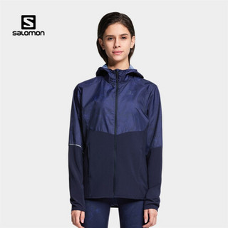 萨洛蒙（Salomon） 女款 户外运动防风防泼水茄克 AGILE FZ HOODIE 深蓝色 C14875 M