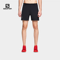 萨洛蒙（Salomon）男款 户外运动轻量透气舒适跑步短裤 SENSE 5'' SHORT 黑色 C14742 L