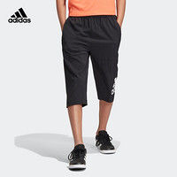 adidas 阿迪达斯 官网 adidas YB TR W 3/4 P 大童装训练运动七分裤DV1387 黑色/白 152CM