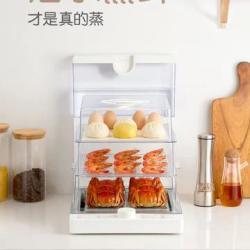 美的(Midea)折叠电蒸锅 ZG2626P171 多功能家用三层蒸笼多层蒸汽智能透明大小蒸箱
