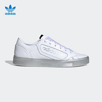 阿迪达斯官网adidas 三叶草 adidas SLEEK W 女鞋经典运动鞋EG7748 亮白/银金属/1号黑色 40(245mm)