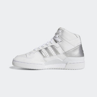 阿迪达斯官网 adidas 三叶草 FORUM MID W 女子经典鞋D98182 亮白/银金属 41(255mm)