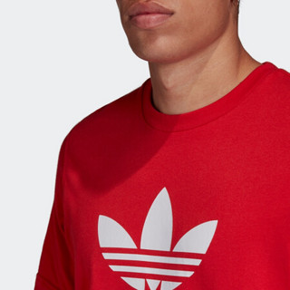 阿迪达斯官网 adidas 三叶草 男装夏季圆领运动短袖T恤FM3791 亮粉红荧光 2XL(参考身高:188~192CM)