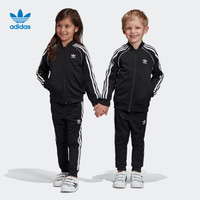 adidas 阿迪达斯 官网 adidas 三叶草 SST SUIT 小童装运动套装DV2849 黑色/白 黑色/白 110CM