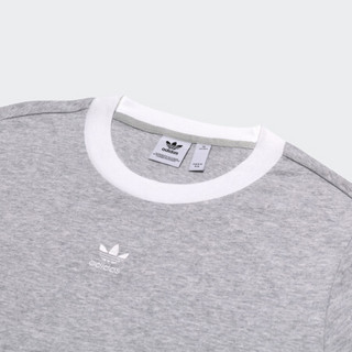 阿迪达斯官网 adidas 三叶草 ESS TEE 女装运动短袖T恤GK5167 浅麻灰/白 36(参考身高:166~170CM)