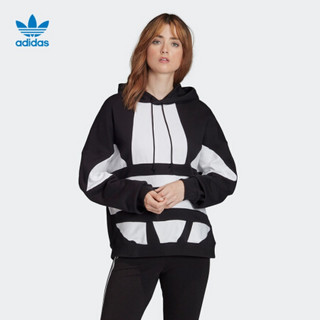 阿迪达斯官网adidas 三叶草 LRG LOGO HOODIE女装运动套头衫FS1308 黑色/白 38(参考身高:169~172CM)