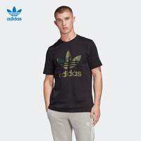 阿迪达斯官网 adidas 三叶草 男装运动短袖T恤FM3337 FM3338 黑色/多色/FM3338 M(参考身高:179~185CM)