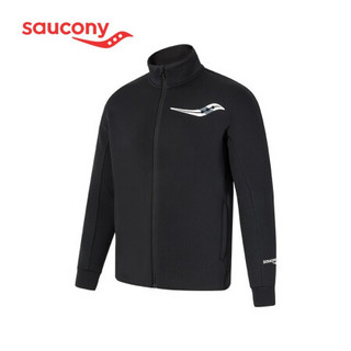 Saucony索康尼 2021新品 男子拉链针织上衣跑步运动训练夹克379929100039 黑色 M