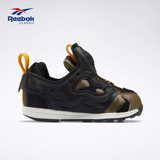 Reebok锐步官方  PUMP FURY MU 儿童低帮运动跑步鞋 KYE43 FV7440_黑色/黄色 22.5