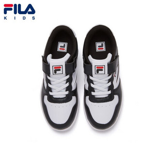 FILA KIDS斐乐儿童中大童2021年春季新款男童女童时尚童鞋休闲运动鞋 黑色/斐乐白-BW-男童 35码/内长22cm