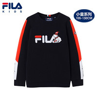 FILA（斐乐）童装女小童卫衣2021春季新款男童卫衣洋气儿童长袖套头衫 传奇蓝-NV 105cm