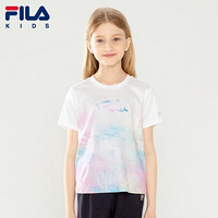 FILA斐乐童装儿童短袖T恤2021夏季新款女童洋气纯棉白色夏装上衣 标准白-WT 160cm